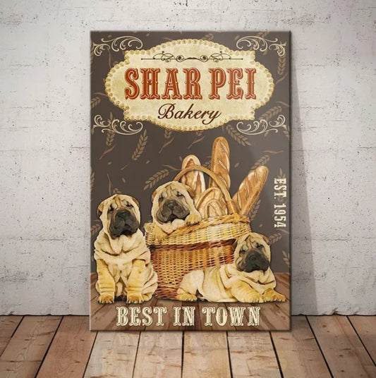 Shar Pei Dog Tin Sign