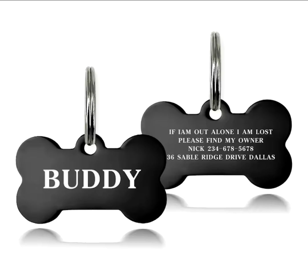 Engraved Bone Dog ID Tag