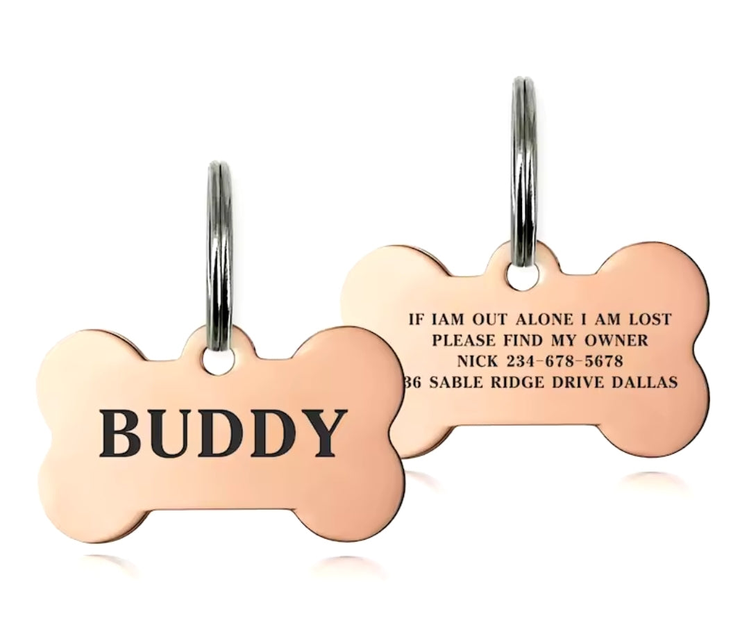 Engraved Bone Dog ID Tag