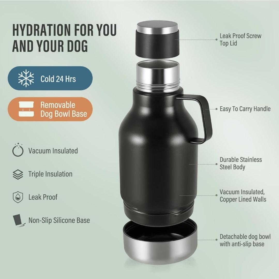 Portable Water Bottle with Bowl