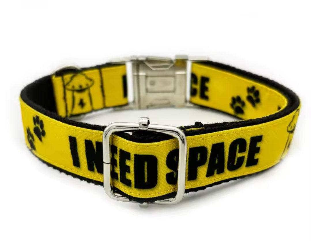 Do Not Pet - I Need Space - I Bite - Collar & Lead Set ( Free Engraving)