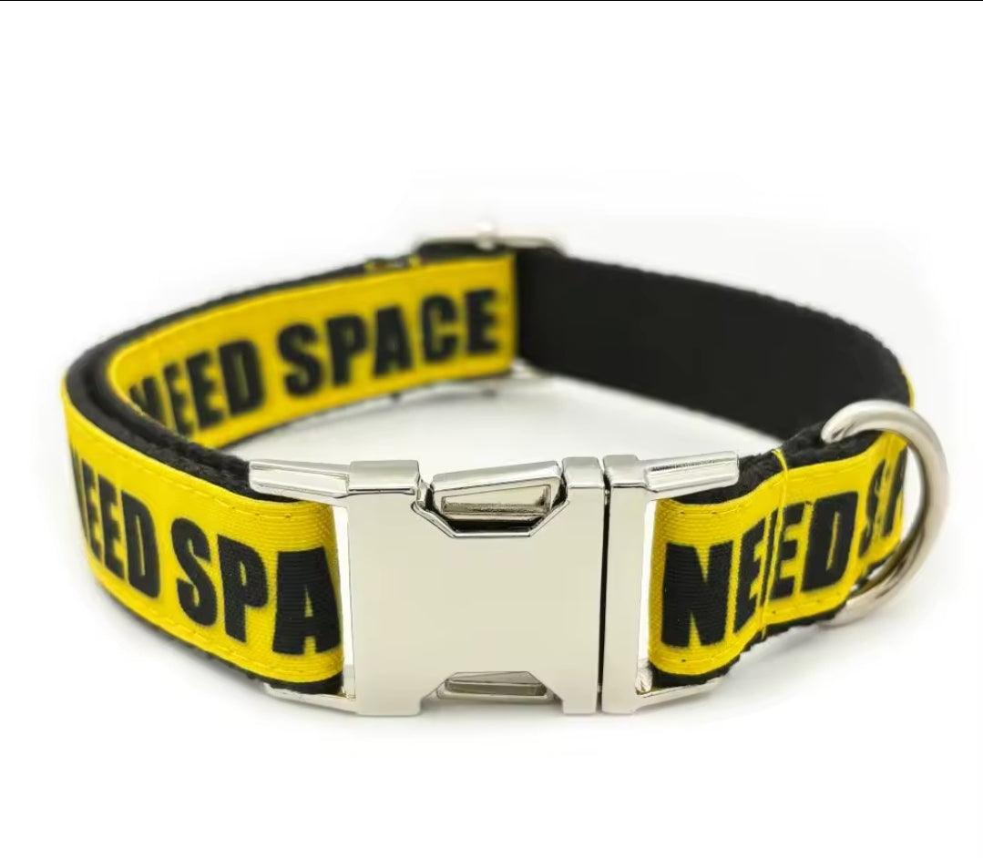 Do Not Pet - I Need Space - I Bite - Collar & Lead Set ( Free Engraving)