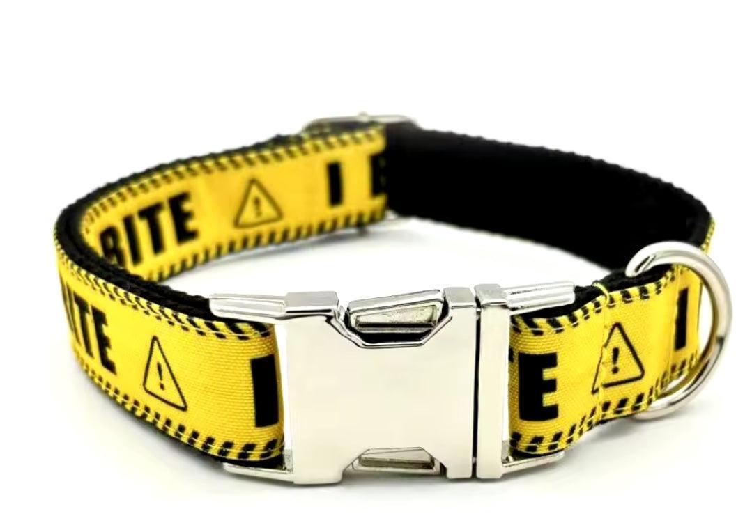 Do Not Pet - I Need Space - I Bite - Collar & Lead Set ( Free Engraving)