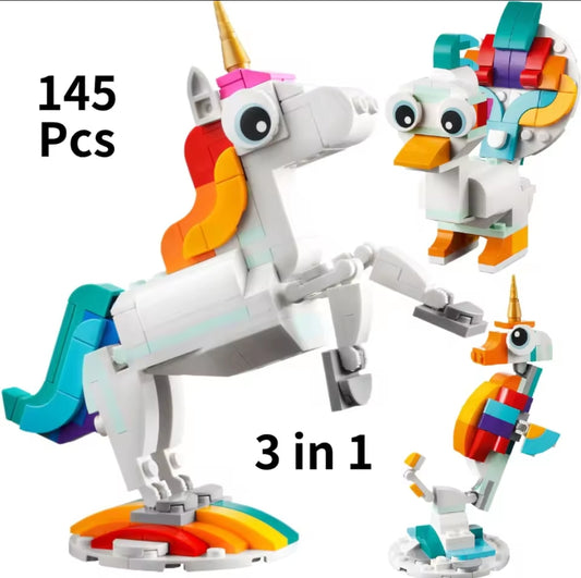 3-in-1 Unicorn, Duck, Seal Bullding Set