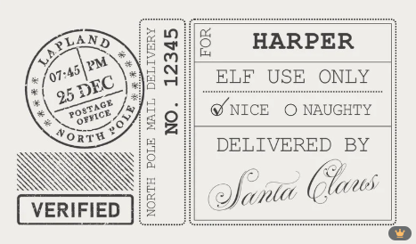 Personalised Christmas Label - North Pole  (3x 6x4 Labels)