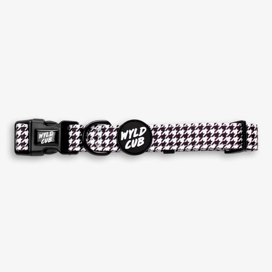 Wyld Cub - Adjustable Dog Collar: Knightsbridge Houndstooth