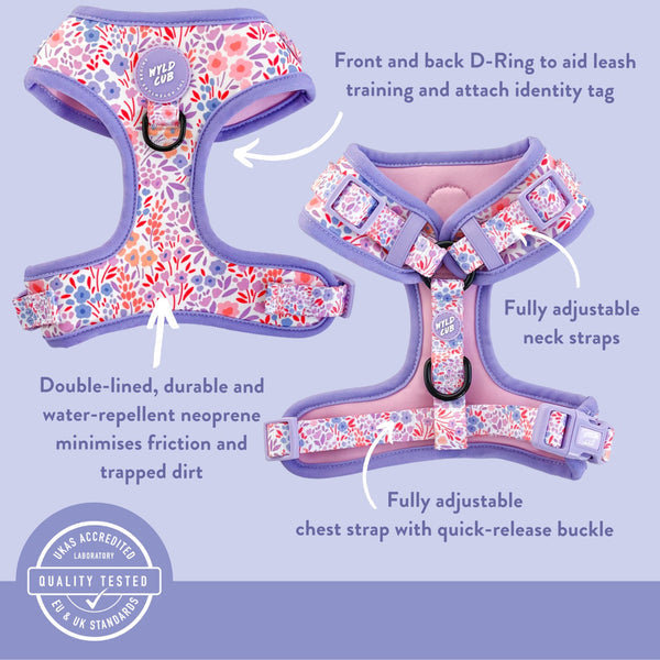 Wyld Cub - Adjustable Dog Harness: Notting Hill Lilac