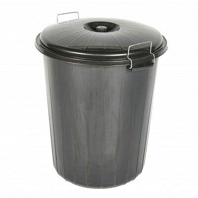 Heavy Duty Dustbin & Lid with Clip 70 litre Black