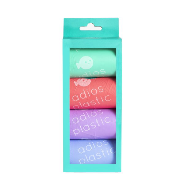 Adios Plastic Compstable Poo Bag Rainbow 4 x 15''s - North East Pet Shop Adios