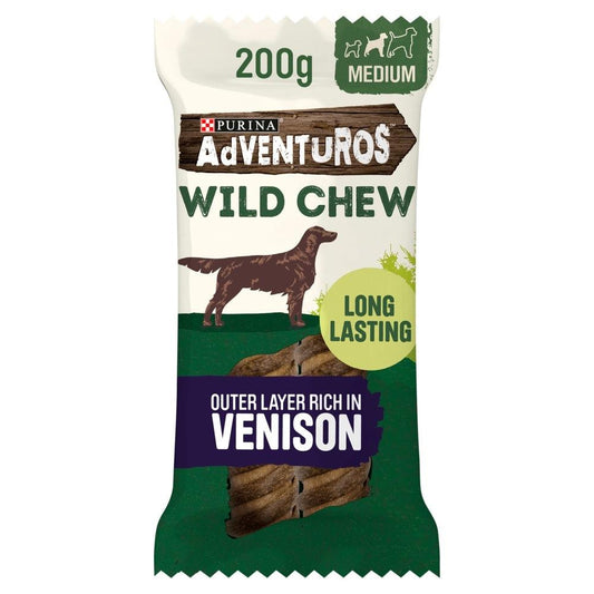 Adventuros Wild Chews Venison Med 6x200g - North East Pet Shop Adventuros