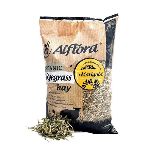 Alflora Organic Ryegrass Hay with Marigold 1kg - North East Pet Shop Alflora