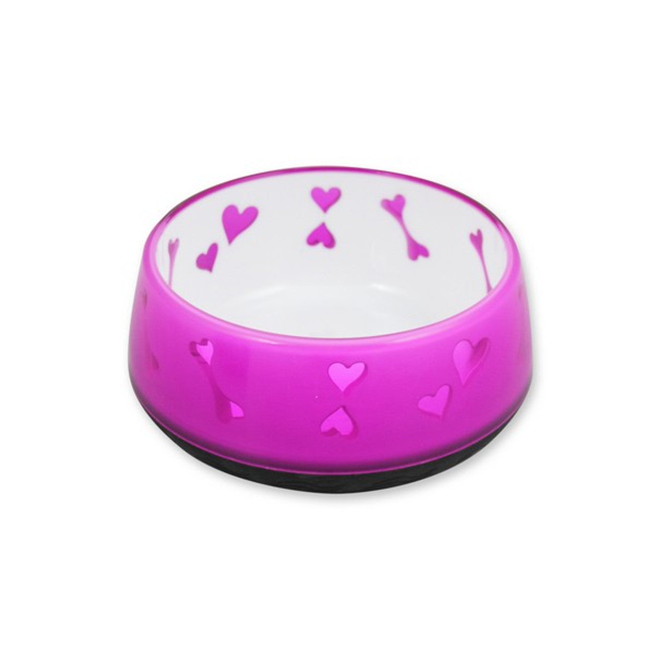 All For Paws Anti Slip Dog Bowl Pink Hearts Medium - North East Pet Shop All For Paws