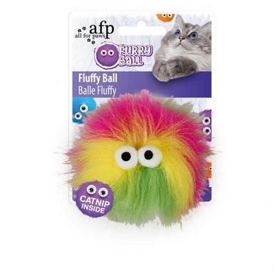 All For Paws Fluffy Ball Cat Toy Yellow - North East Pet Shop All For Paws