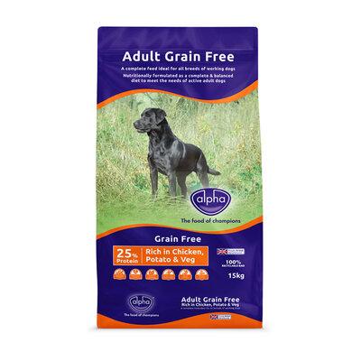 Alpha Adult Grain Free Chicken, Potato & Veg 15kg - North East Pet Shop Alpha