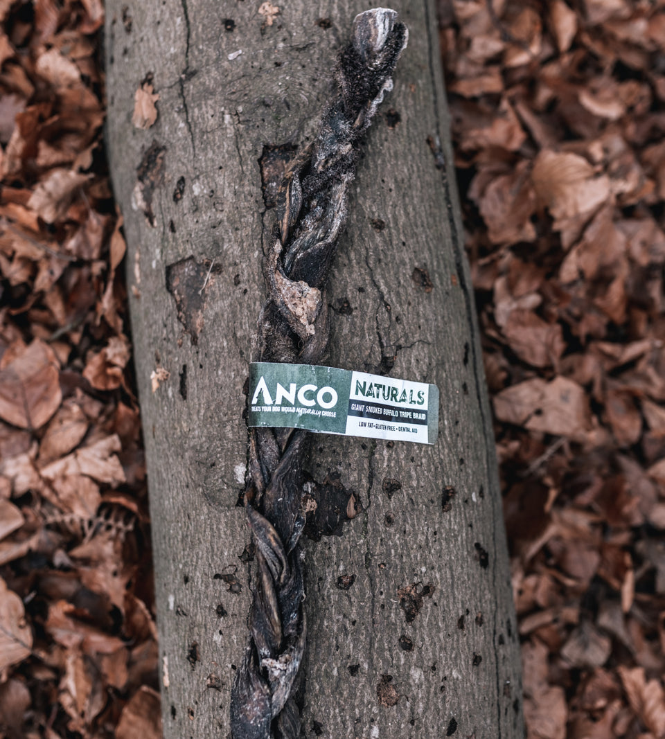 Anco Naturals Giant Smoked Buffalo Tripe Braid - North East Pet Shop Anco.