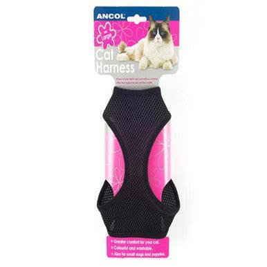 Ancol Cat Harness Soft Nylon Black Large - North East Pet Shop ANCOL