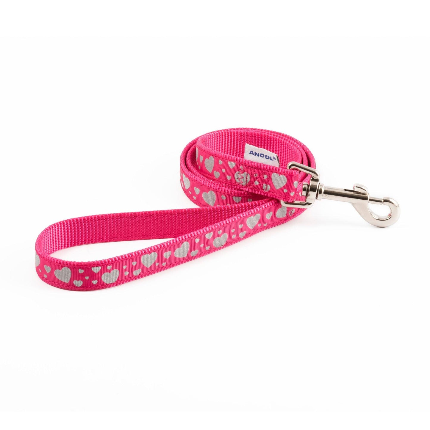 Ancol Hearts Reflective Lead Pink 1m - North East Pet Shop Ancol