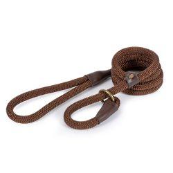 Ancol Luxury Rope Slip Lead Brown, 1.5mx12mm - North East Pet Shop Ancol