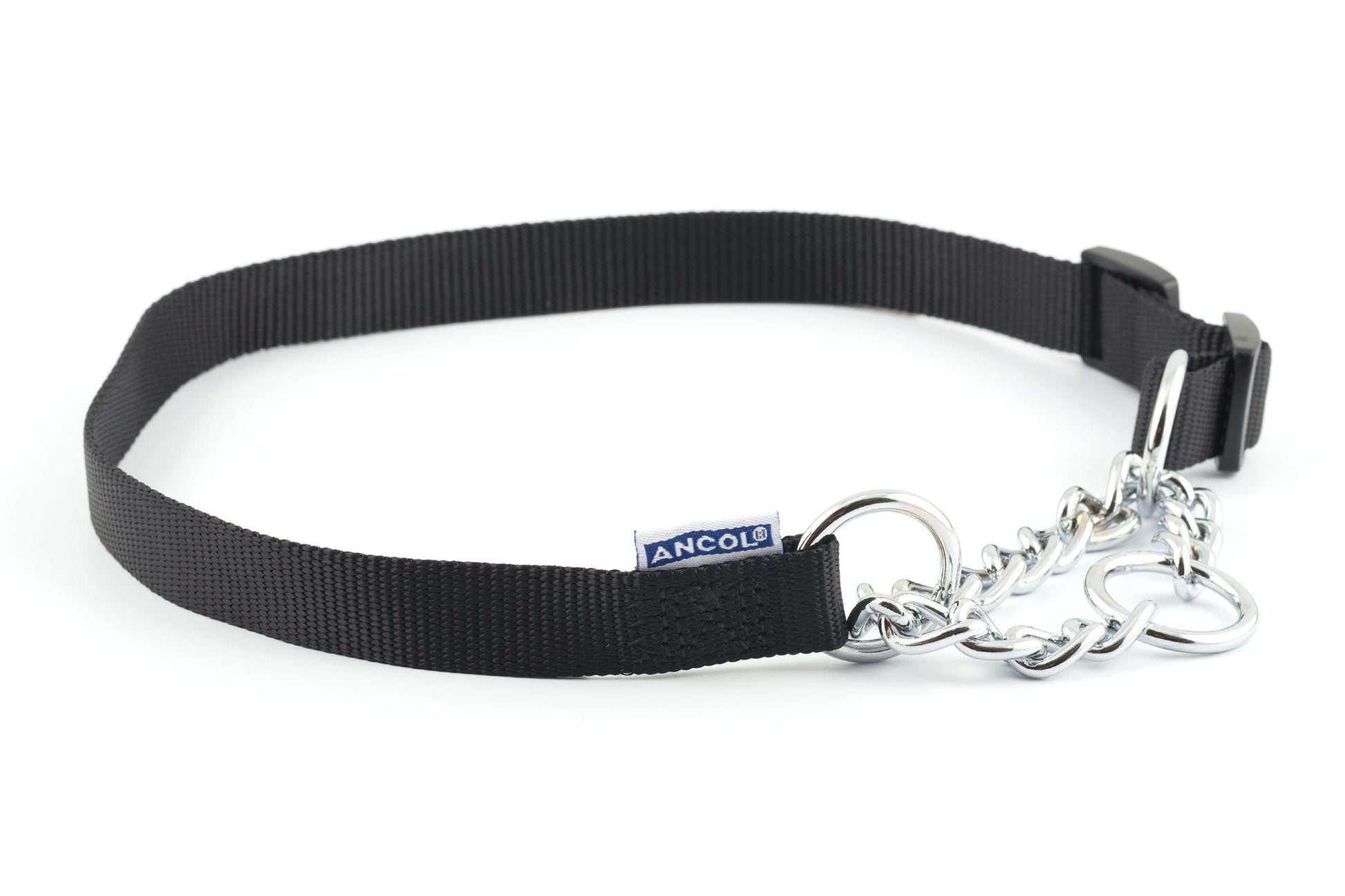 Ancol Nyl Chain Check Col Blck S5-9 - North East Pet Shop Ancol