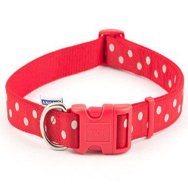 Ancol Nylon Vintage Polka Dot Adj Collar Rd 45-70cm - North East Pet Shop ANCOL