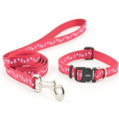 Ancol Puppy Collar and Lead Set Stars Red - North East Pet Shop ANCOL