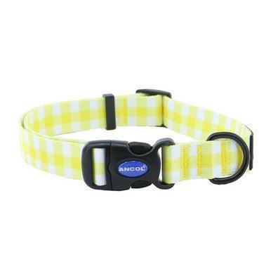 Ancol Soho Yellow Check Patterned Collar Medium - North East Pet Shop ANCOL