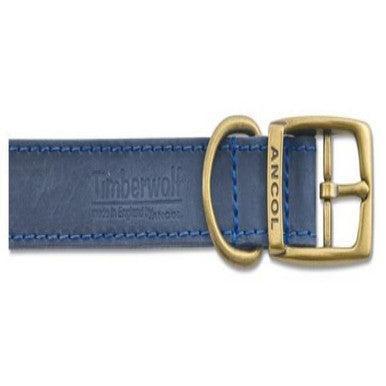 Ancol Timberwolf Leather Collar Blue Size 3 - North East Pet Shop ANCOL