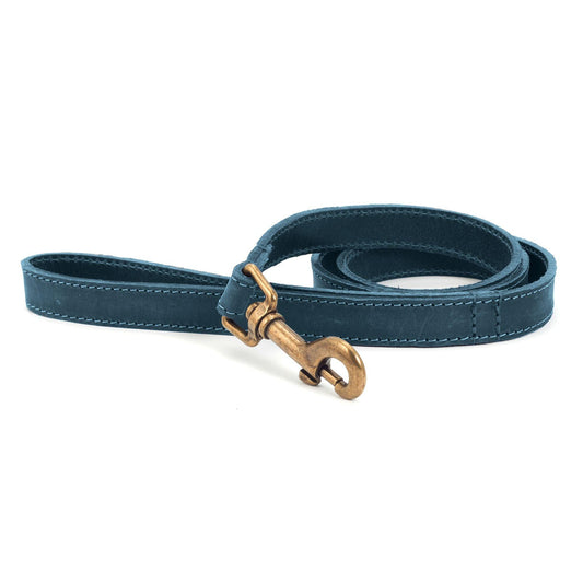 Ancol Timberwolf Leather Lead Blue 1m - North East Pet Shop Ancol