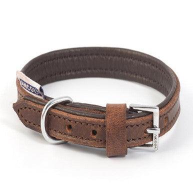 Ancol Vintage Leather Padded Collar 45-54cm Size 6 - North East Pet Shop ANCOL
