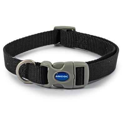 Ancol Viva Quick Fit Collar Blck 20-30cm - North East Pet Shop Ancol