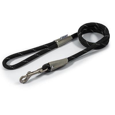 Ancol Viva Rope Refl Snp Lead Blk1cm - North East Pet Shop Ancol