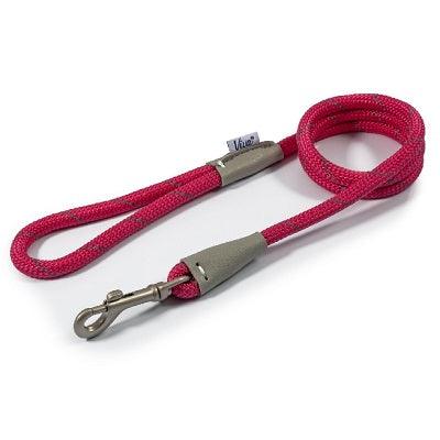 Ancol Viva Rope Refl Snp Lead Pnk1cm - North East Pet Shop Ancol