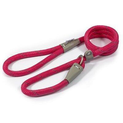 Ancol Viva Rope Reflective Slip Lead Pink 12mm x 1.2m - North East Pet Shop Ancol