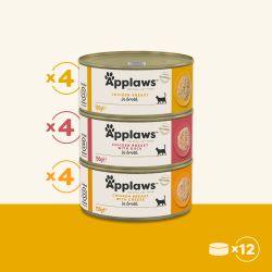 Applaws Natural Wet Cat Food Chicken Selection in Broth 12pk, 156g - North East Pet Shop Applaws