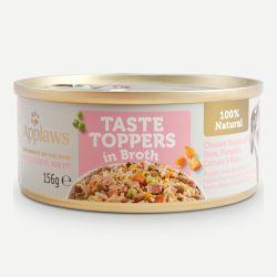 Applaws Taste Toppers Wet Dog Food Chicken Ham and Vegetables Broth Tin, 12 x 156g - North East Pet Shop Applaws