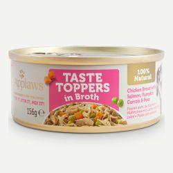 Applaws Taste Toppers Wet Dog Food Chicken Salmon Vegetables Broth Tin, 156g - North East Pet Shop Applaws