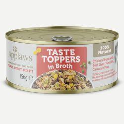 Applaws Taste Toppers Wet Dog Food Chicken with Beef Liver & Veg in Broth Tin, 12 x 156g - North East Pet Shop Applaws