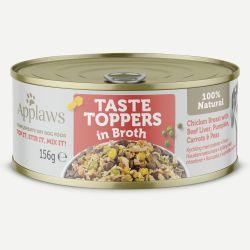 Applaws Taste Toppers Wet Dog Food Chicken with Beef Liver & Veg in Broth Tin, 156g - North East Pet Shop Applaws