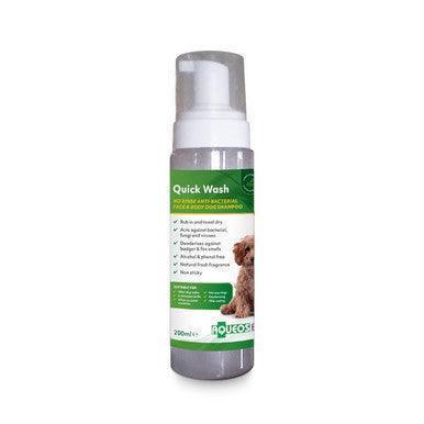 Aqueos Quick Wash Anti-Bacterial No Rinse Dog Shampoo 200ml - North East Pet Shop Aqueos