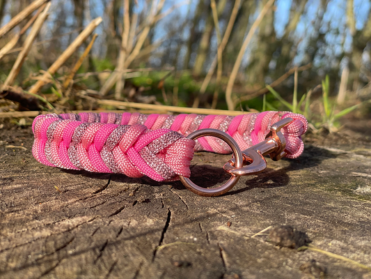 Rose Quartz - Handmade Paracord Dog Collar