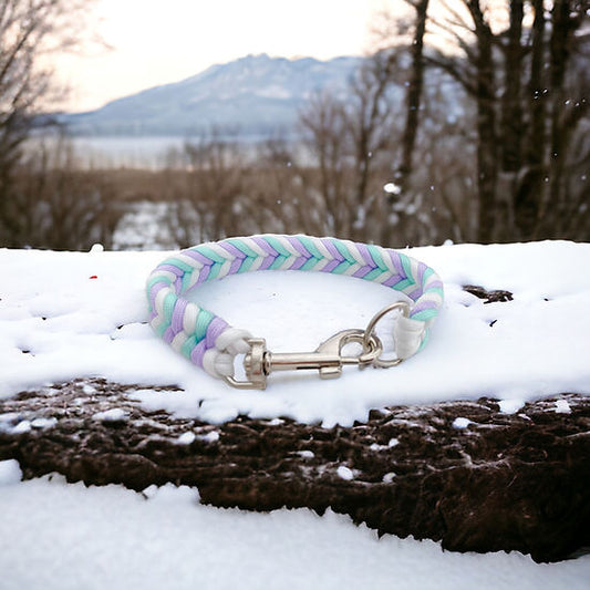 Mint Periwinkle - Handmade Paracord Dog Collar