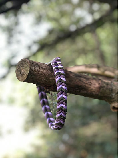 Lavender Sage Braided Collar - Handmade Paracord Dog Collar.