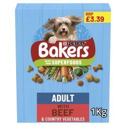 Bakers Dry Dog Food, 1kg Adult, Senior & Puppy - North East Pet Shop Bakers