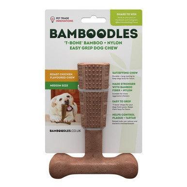 Bamboodles T Bone Chew Toy for Dogs Medium 6Inch Chicken Flavour - North East Pet Shop Bamboodles