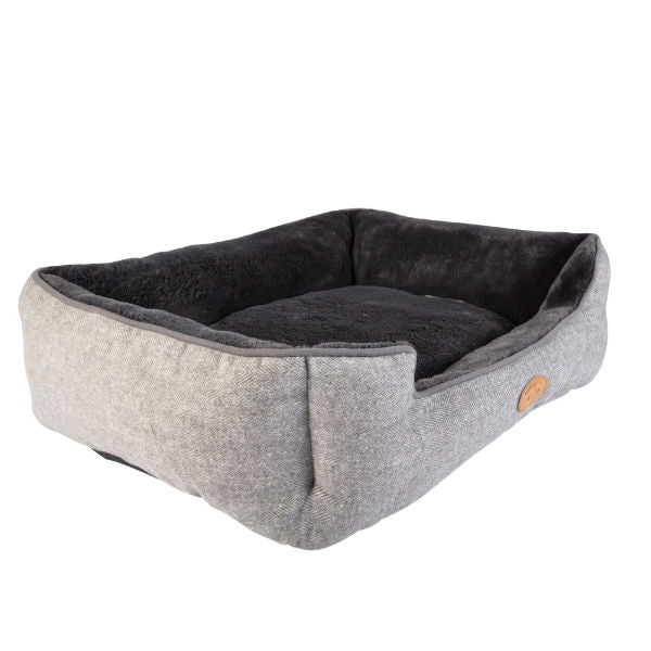 Banbury & Co Herringbone Square Bed Faux Small - North East Pet Shop Banbury & Co