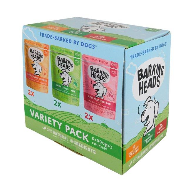 Barking Head Wet Variety Pack 6x300g - North East Pet Shop Barking Heads