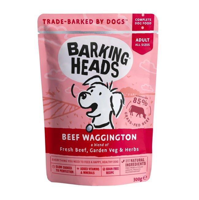 Barking Heads Wet Beef Waggington Grain Free Pouches 10 x 300g - North East Pet Shop Barking Heads