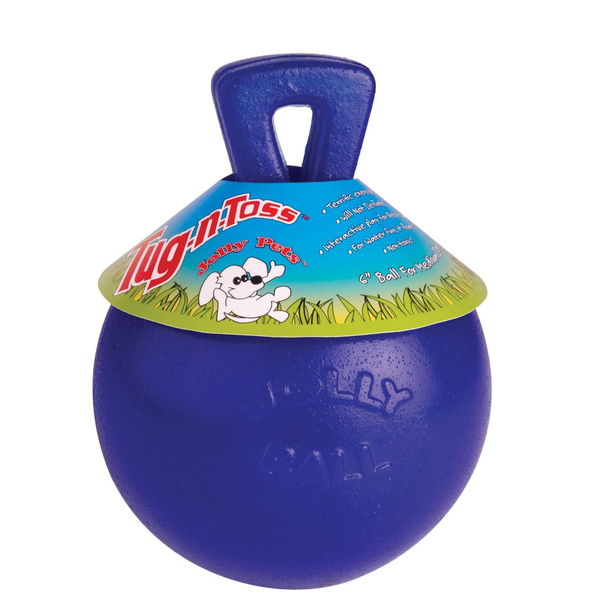 Battles Jolly Ball Tug-N-Toss Blue 15cm - North East Pet Shop Battles