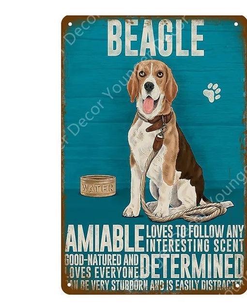 Beagle Dog Tin Sign - North East Pet Shop Dog Shack UK