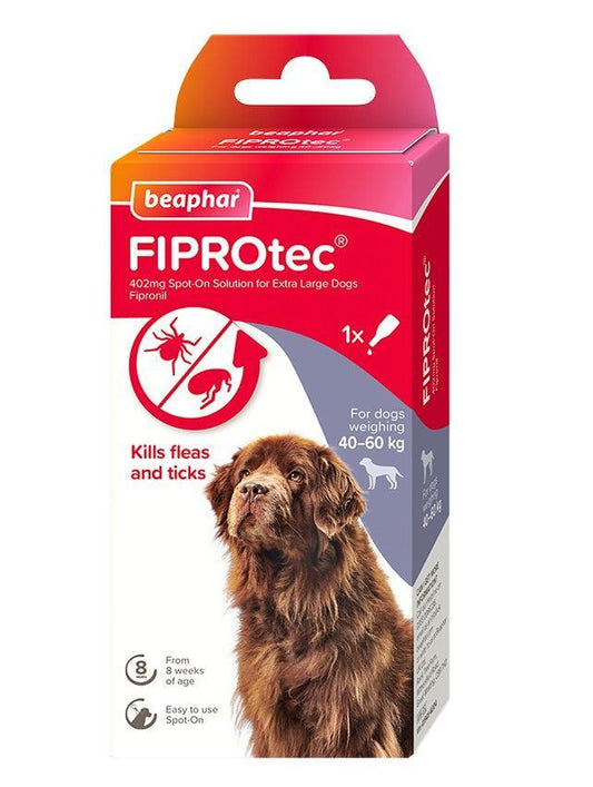 Beaphar FIPORtec Flea & Tick Spot On for Extra Large Dogs (40-60kg) 1 pipette - North East Pet Shop Beaphar